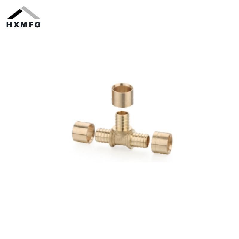 Brass Equal 3-Way Pex Pipe Press Sliding Fitting Tee