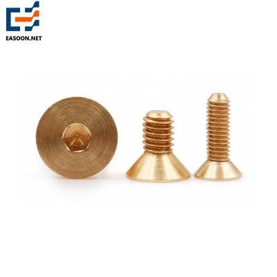 1/4 3/8 Brass Bolt with Hex Socket Countersunk Head Hex Bolt Brass Bolt