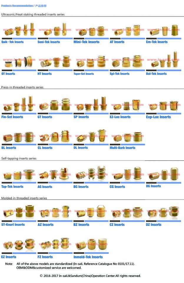 China Supplier Fastener Service Symmetrical Brass Threaded Inserts Nut for Plastic Manufacturer