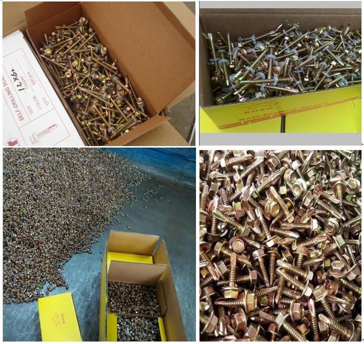 China Wholesale Galvanised Metal Hexagonal Head Tek Wood Stainless Steel Hex Self Drilling Screw with EPDM Washers Roofing Screw
