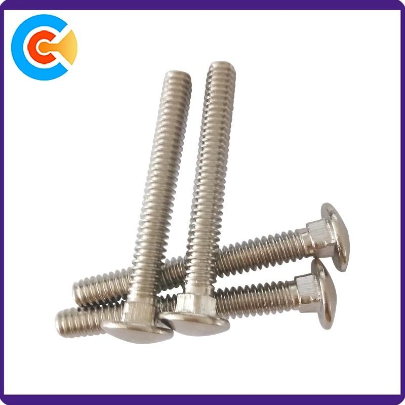 Carbon Steel M6 Zinc Plating Tound Head Carriage Screw