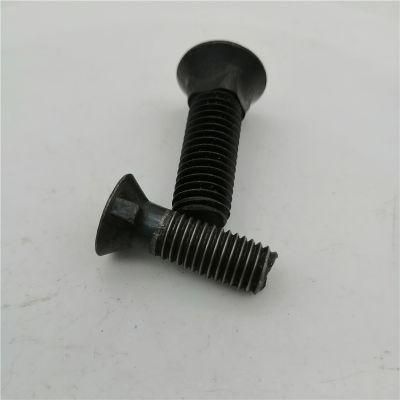 Zinc Coating Black Color M6 Flat Head Countersunk Bolts Nib Under Head with Nut Made in China