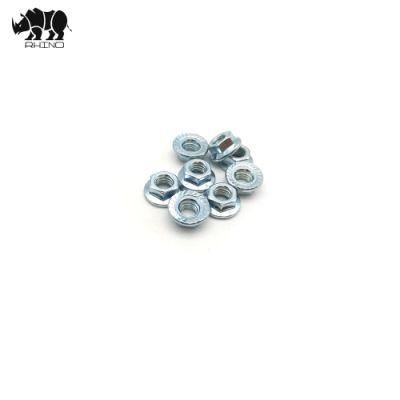 Yellow / White Zinc Plated Wheel Nuts for Trucks Hex Serrated Flange Nut DIN6923