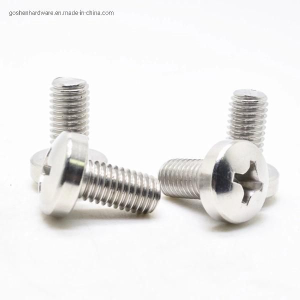 SS304 316 GB818 Phillip Cross Recessed Pan Head Full Thread Bolt