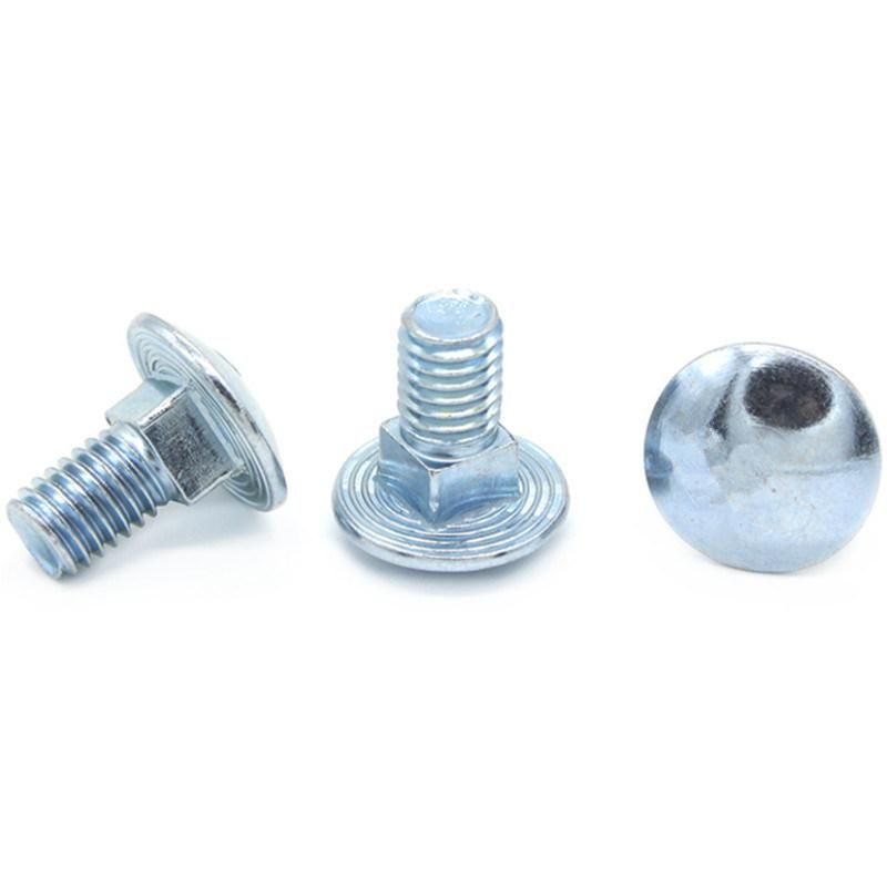 Carbon Steel Round Head Blue Zinc Plated Carriage Bolts