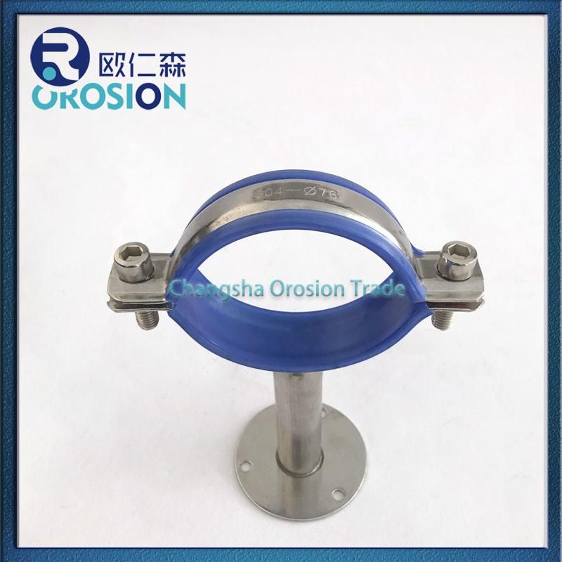 Sanitary SS304 Pipe Fitting Clamped with Plate