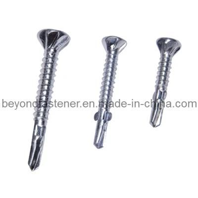 Screw/Self Drilling Screw/Countersunk Head Screw 6 Ribs with Wing, Csk Wing Screw,