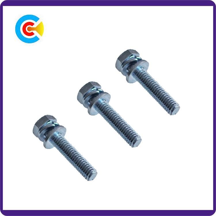 DIN/ANSI/BS/JIS Carbon-Steel/Stainless-Steel 4.8/8.8/10.9 Galvanized Cross Angle Combination Screws for Building/Railway