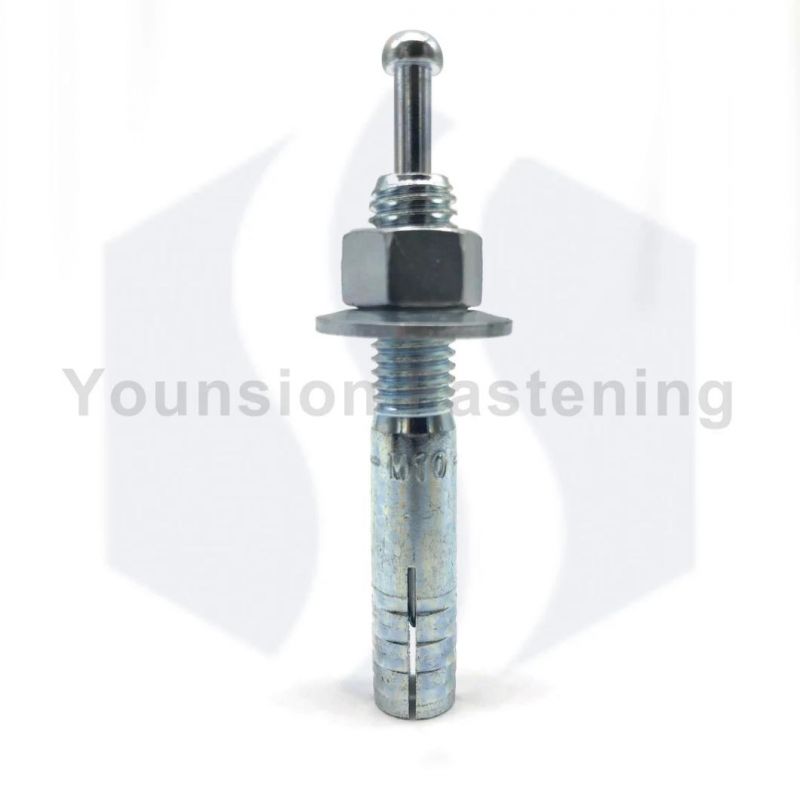 Pin-Drive Expansion Anchor Bolts Yellow Zinc Plating Hit Anchor with Hex Nut and Washer