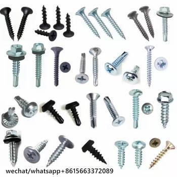 Hex Washer Self-Drilling Screw with Steel and Rubber Washer Yellow Zinc Plated Screws
