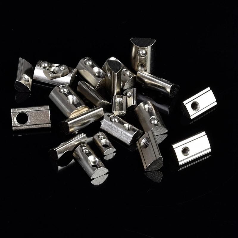 China Supplier Industrial Square Aluminum Profile 1/4-20 3/8 M5 M6 M10 Sliding T Nut Stainless Steel T-Slot Nut Drop in T Nut