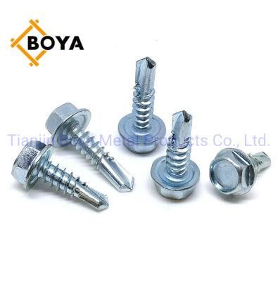 Blue &amp; White Zinc Cross Countersunk Head Self-Drilling Screws