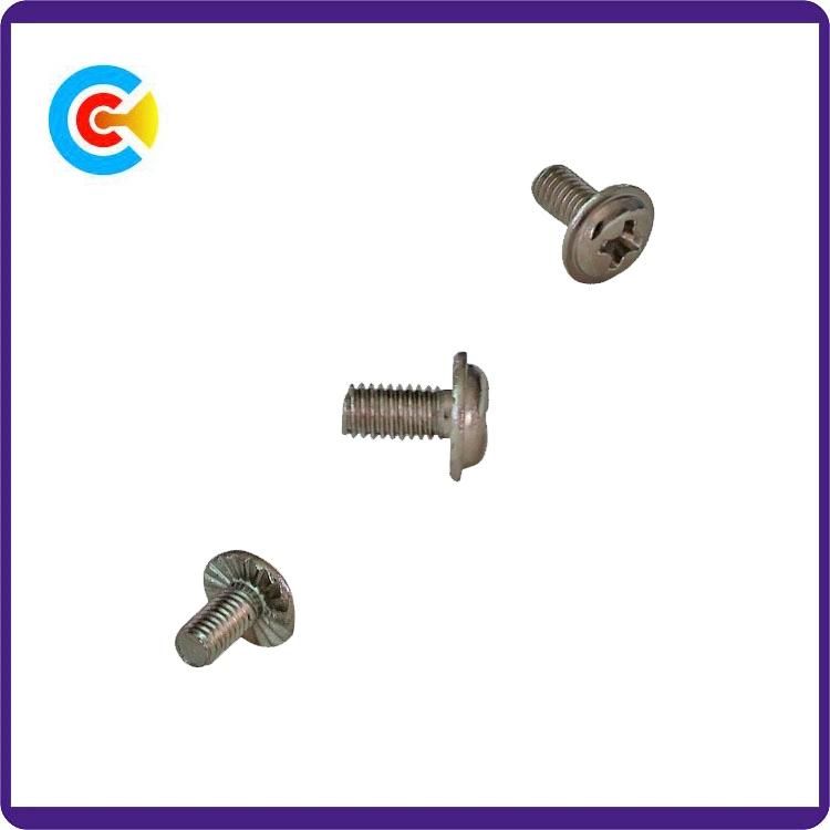 GB/DIN/JIS/ANSI Carbon-Steel/Stainless-Steel 4.8/8.8/10.9 Galvanized Crossed Head with Screws