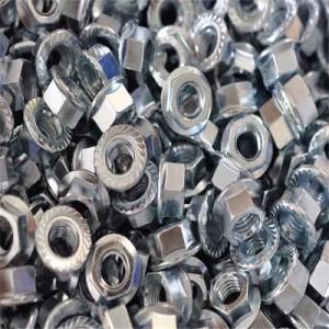 DIN6923/ GB6177 M10 Yellow Plated, Blue White Zinc Palte, Hot Zinc Plate or Black Hex Flange Cap Serrated Lock Nut