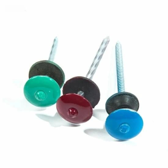 2.5 Inch Galvanized Umbrella Head Colored Roofing Nails with Washer