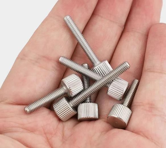 M2 M2.5 M3 M4 M5*5/6/8/10/12/15 Steel with Nickel Plated Knurling Flat Head Knurled Thumb Screw Hand Tighten Screws