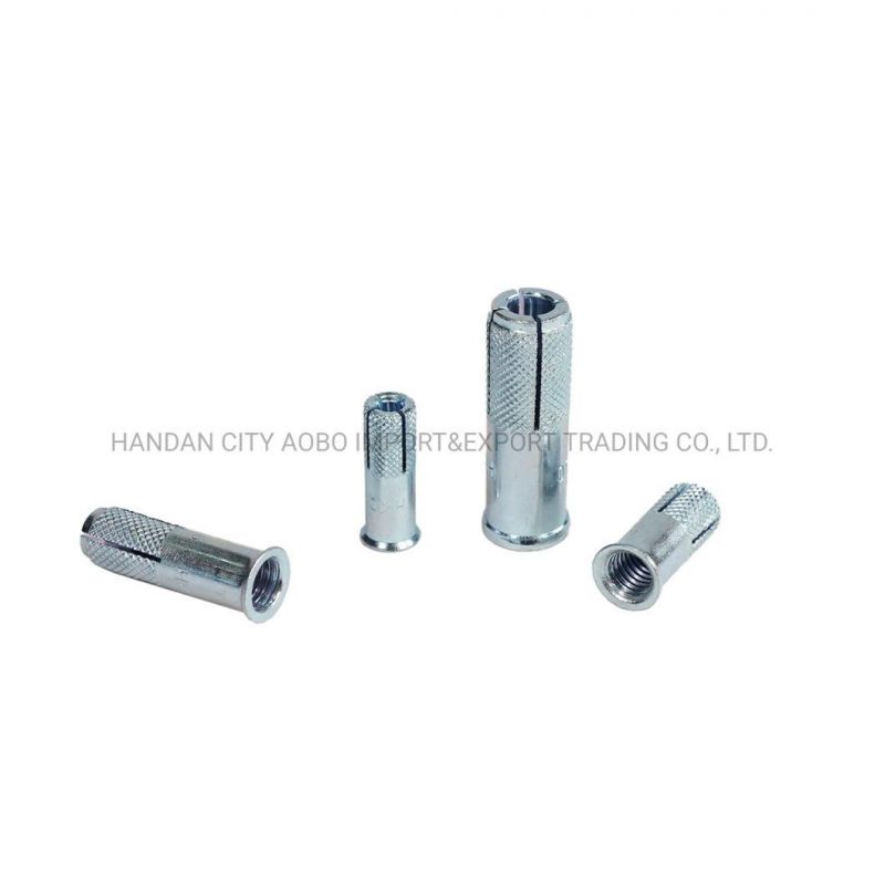 Galvanized Steel M12 Drop in Anchor in Yellow Zinc