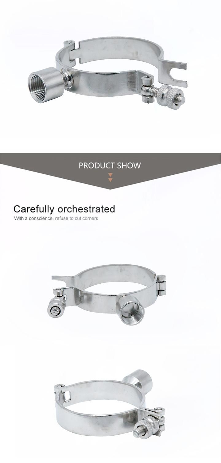 Sanitary Stainless Steel Round Pipe Holder with Single Pin