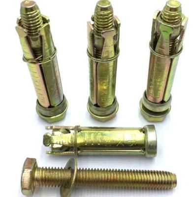 Color-Plated Zinc Four-Piece Gecko Empty Pipe Carbon Steel Yellow Zinc Plated 4 PCS Fix Bolt Four-Piece Gecko Expansion Bolt