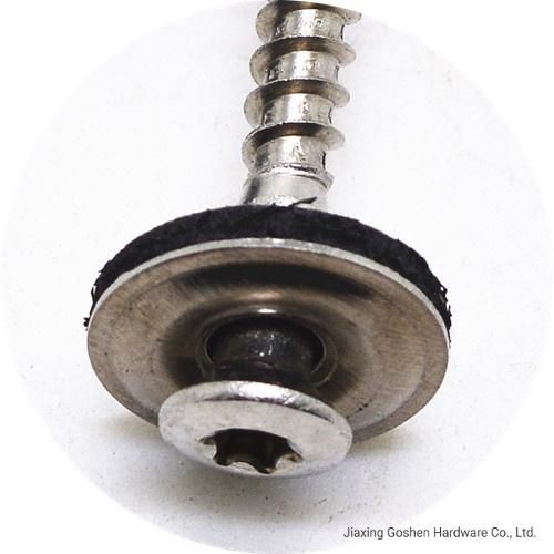 Stainless Steel Inner Plum Semi-Recessed Self-Tapping Screw with EPDM Composite Washer