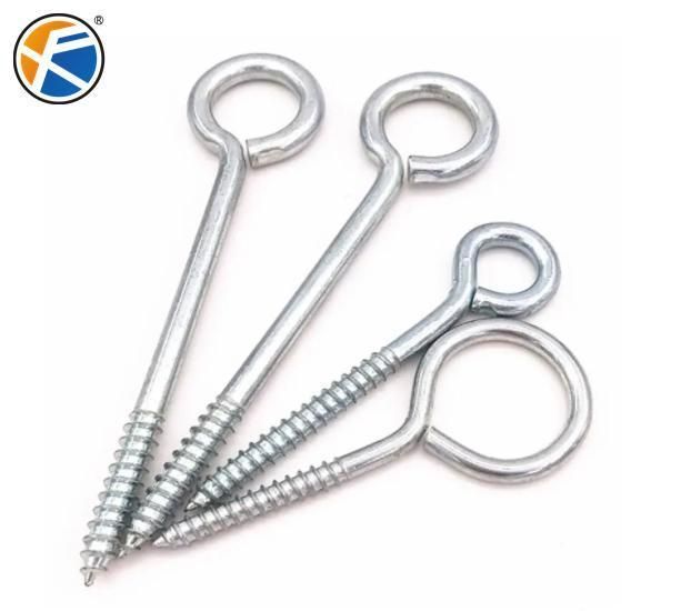 Carbon Steel Zinc Plated Open Eye Screws / Hook Screws