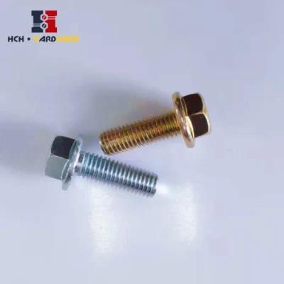 Full Thread Head Hex Non-Serrated Flange Zinc Plated Bolt