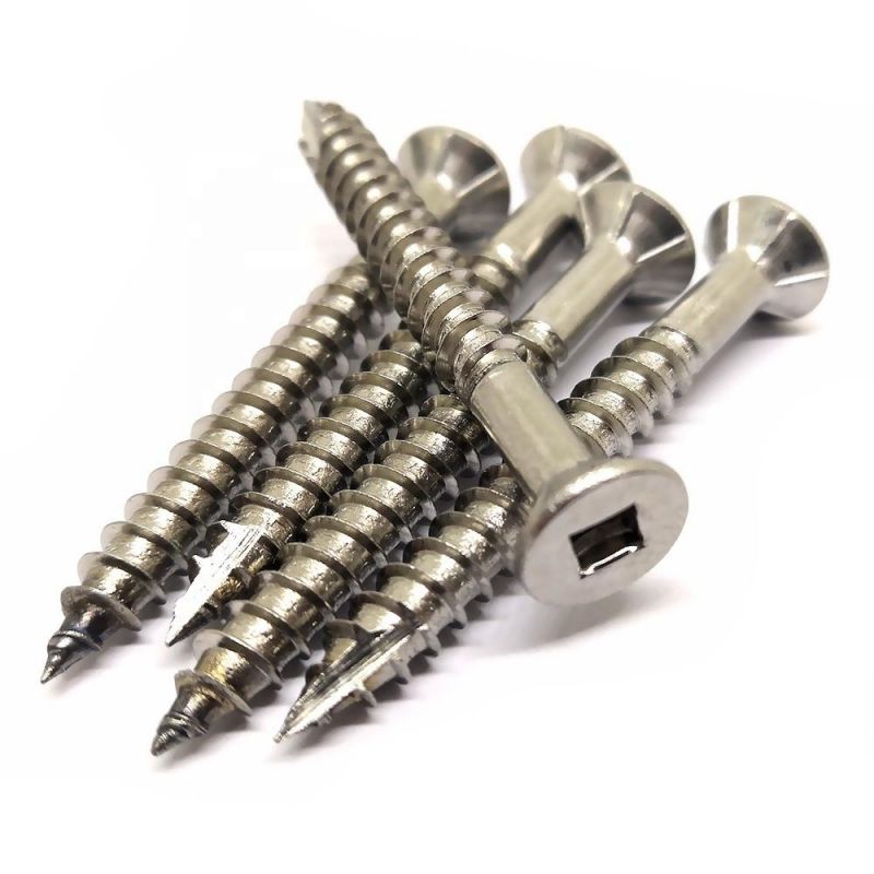 Square Hole Drive Flat Countersunk Head Self Tapping Screws. Stainless Steel 304 316