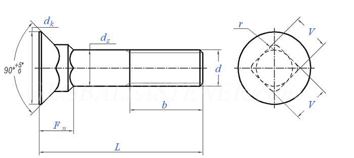 Black Color Zinc Plated Fasteners Earth-Moving Machinery - Plough Bolt Made in China