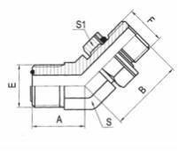 Hose Nipple Hose Adapter 45° Orfs Male O-Ring or Bsp Male O-Ring