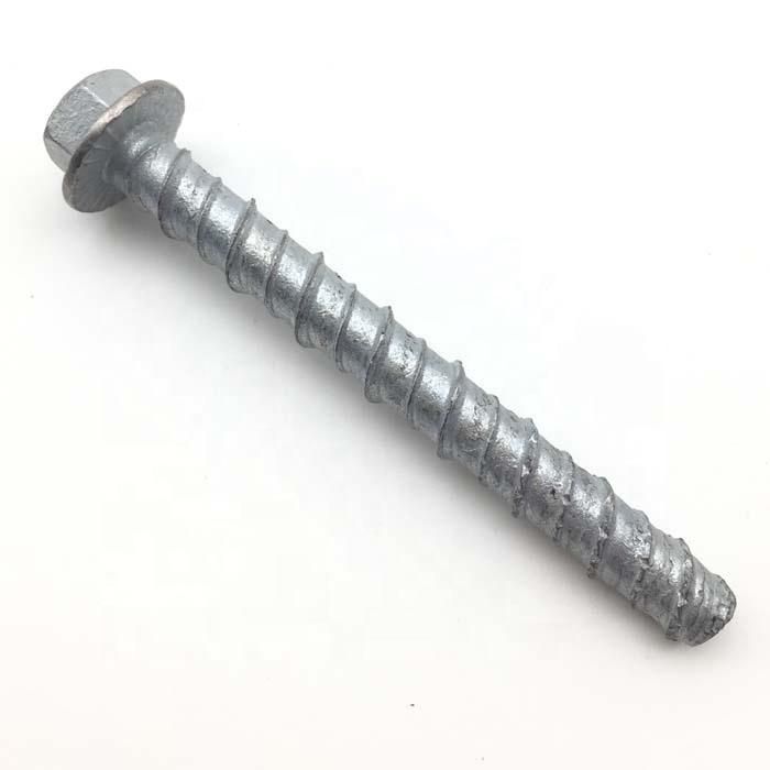 Zinc Plated Hex Flange Head Concrete Bolt Galvanized Hex Flange Masonry Concrete Bolt Anchor Self Tapping Screw High Quality Carbon Steel