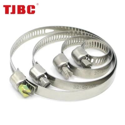 OEM&ODM 8mm Perforated Adjustable All Stainless Steel Small American Type Automotive Water/Gas/Oil Pipe Worm Gear Hose Clamp, 6-16mm