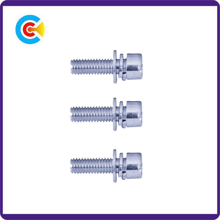 DIN/ANSI/BS/JIS Carbon-Steel/Stainless-Steel Inner Hexagonal with Pad Combination Screw