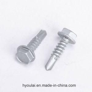 Hex Head Self Drilling Screw with EPDM Washer Zinc Plated Fastener