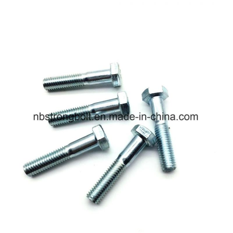 DIN931 Hex Bolt, Hex Cap Screw Cl. 8.8 with White Zinc Plated Cr3+ M8-1.25X40