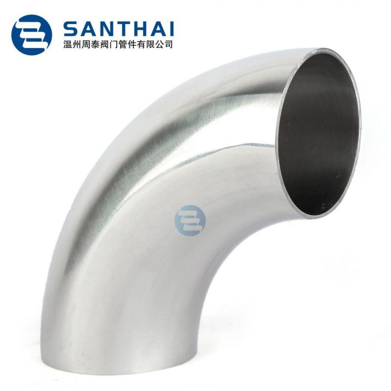 Food Grade Butt Weld Tri Clamp 90 Degree Sanitary Stainless Steel Elbow