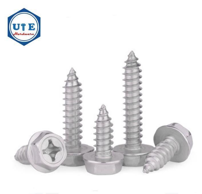 Stainless Steel Screw Hex Indent Washer Head Self Tapping Screw