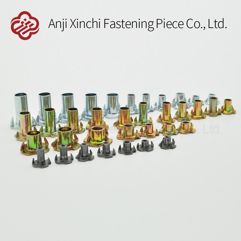 Color Zinc-Plated Carbon Steel M4m5m6m8m10 Furniture Four Claw Nuts