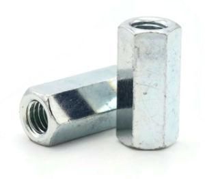 DIN6334 Blue-White Zinc Plated M6 Extra Long Coupling Nuts