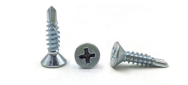DIN7504 Flat Countersunk Head Blue Zinc Black Phosphated Self-Drilling Point Type a B Ab Thread Sheet Metal Window Screw