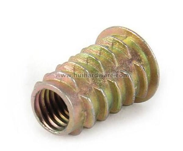 Color Zinc Plated Zinc Alloy Wood Insert Nut M6/M8/M10