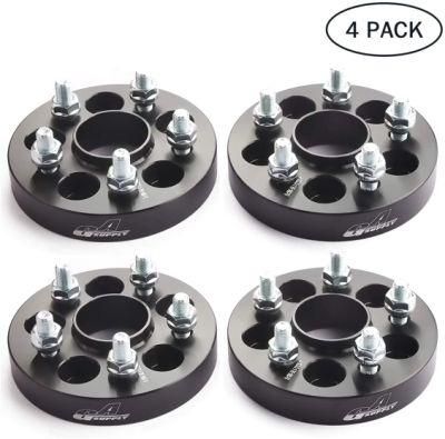 Black 5X100 Wheel Spacers 1&quot; with 56.1mm Hub Bore 12X1.25 Studs