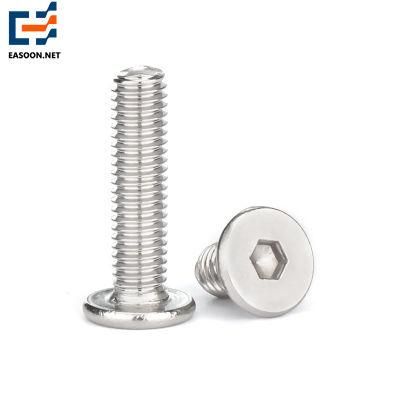 Stainless Steel M8 Hex Socket/Allen Round/Flat Head Carriage/Square Neck Bolts Stainless Steel Flat Bolt DIN 7991 Head Hex Socket