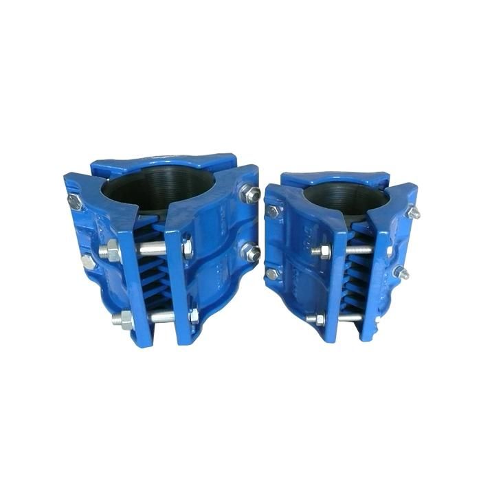 Ductile Cast Iron Ggg50 DN125 Pn16 Epoxy Coating Three Piece Di Split Collar for PVC Pipes