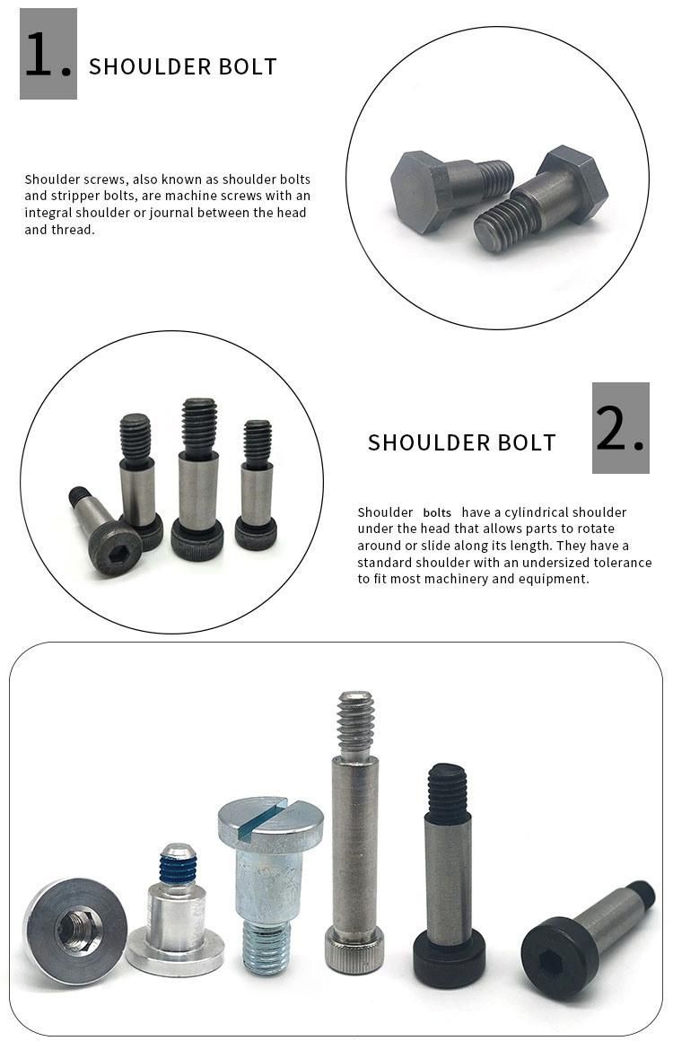 Customized Long Button Head Stainless Steel Shoulder Bolts Head Step Screw Hex Socket Head Shoulder Bolts