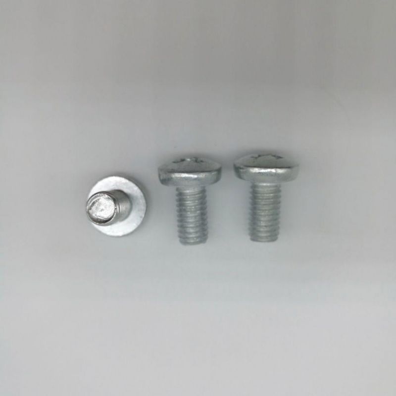 Flat Round Head Screw with White Zinc