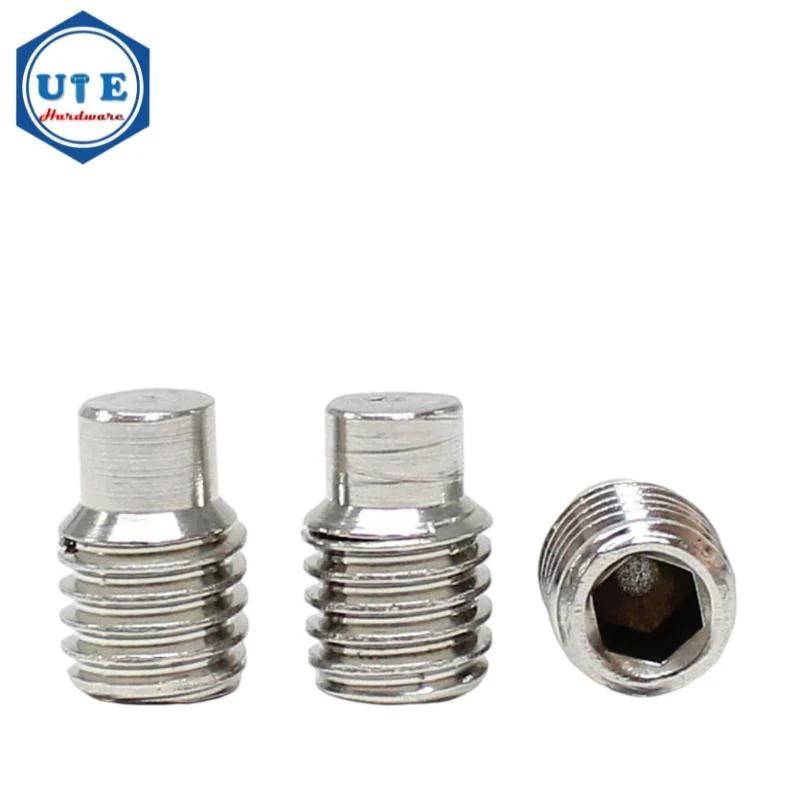 M1m3 M4 DIN551 Passivation Brass Slotted Set Grub Screw with Flat Tip Point End
