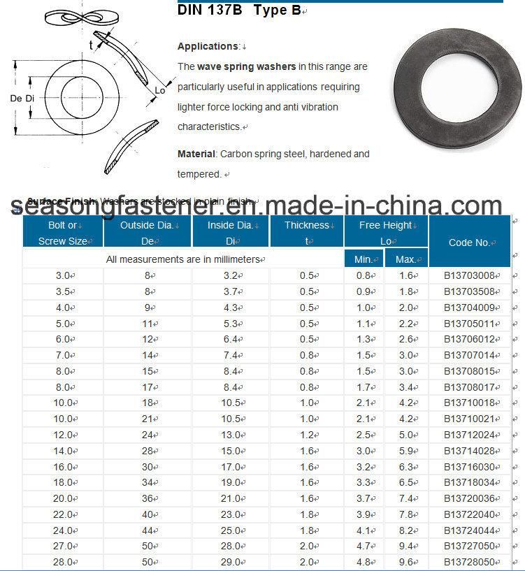 Wave Spring Washer (DIN137B)