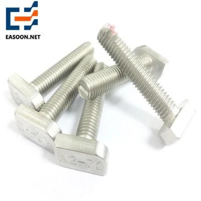 T Bolt/ T Head Bolt with Nut High Quality DIN T-Bolt Stainless Steel Square Head M8 T Hub Bolt for Fasteners Stainless Steel T Bolts