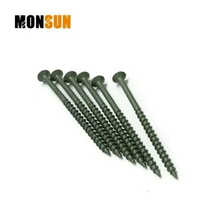 Green Coated Ruspert Flat Countersunk Head External Composite Wood Decking Screws Fastener Made in China