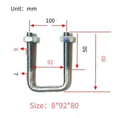 U-Bolt Hardware U Type / U Type Foundation Anchor Bolts Bay Bolt for Concrete Formwork